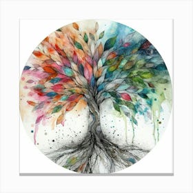 Radiant Roots: A Journey into Colorful Eternity Canvas Print