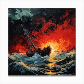 Sunset On The Sea Canvas Print