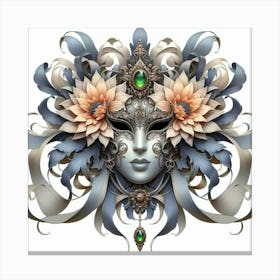 Mask With Flowers Canvas Print