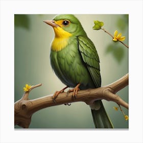 Green Bird Canvas Print