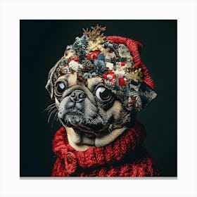 Holiday Pug 3 Canvas Print