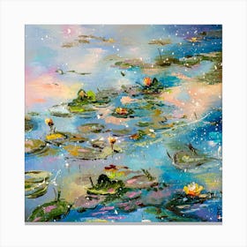 Evening pond Nature Art Painting Canvas Print