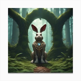 Rabbit In The Forest 34 Canvas Print