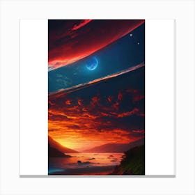 Sunset Over The Ocean 2 Canvas Print