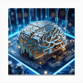 Artificial Intelligence Brain In Close Up Miki Asai Macro Photography Close Up Hyper Detailed Tr (25) Canvas Print
