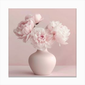 Pink Peonies In A Vase Canvas Print