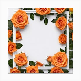 Orange Roses Frame 1 Canvas Print