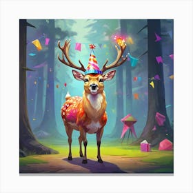 Birthday Deer 1 Canvas Print