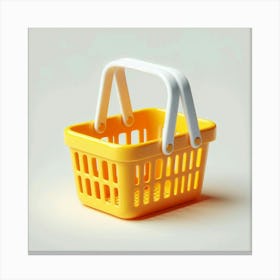 The Yellow Shopping Basket: A Symbol of Consumerism and Materialism in the Modern World Canvas Print