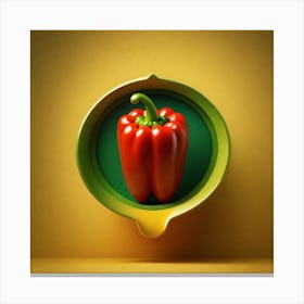 Red Pepper In A Bowl Canvas Print