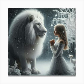 Lion And Girl 1 Canvas Print