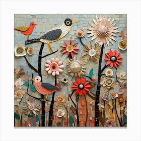 Birds And Flowers with Acc Effect 1 Canvas Print