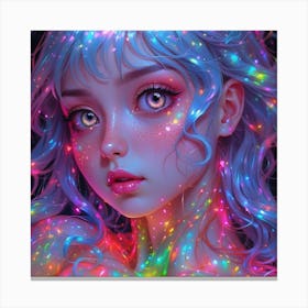 Girl With Glowing Eyes Canvas Print