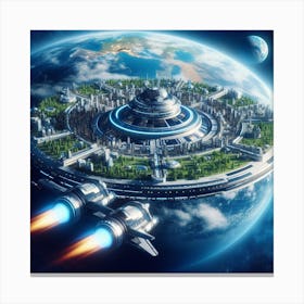 Spaceship In Space 34 Canvas Print