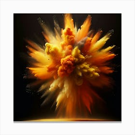 Explosion Of Orange And Yellow Powder Canvas Print