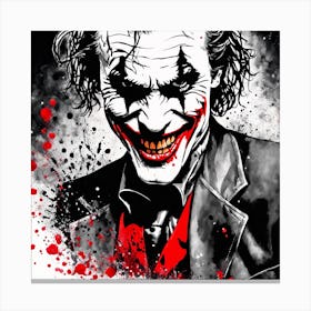 The Joker Portrait Ink Painting (2) Canvas Print