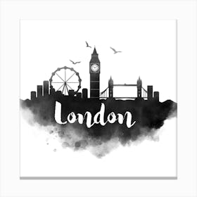 Watercolor London Skyline Canvas Print