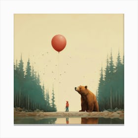 Bear And A Girl Canvas Print