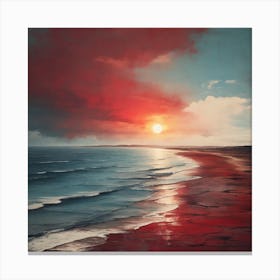 Sunset On The Beach Canvas Print