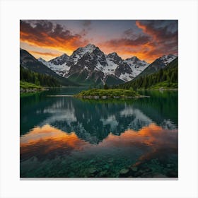 Sunset In The Mountains 48 Canvas Print