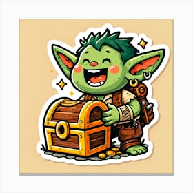 Yoda Sticker Canvas Print