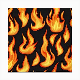 Flames On Black Background 53 Canvas Print