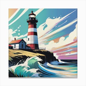 Lighthouse At Sunset Canvas Print