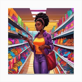 Black Girl In A Store Canvas Print