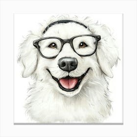 Dog With Glasses 56 Canvas Print