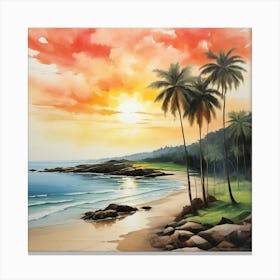 Sunset At The Beach 7 Canvas Print