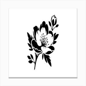 Black And White Flower Canvas Print