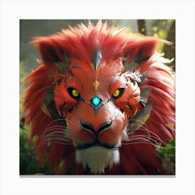 Lion In The Forest Canvas Print