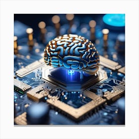 Artificial Intelligence Brain In Close Up Miki Asai Macro Photography Close Up Hyper Detailed Tr (28) Canvas Print