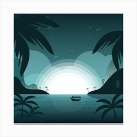 Sunset In The Sea Canvas Print