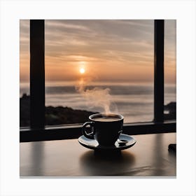 Sea View Morning Coffe Canvas Print