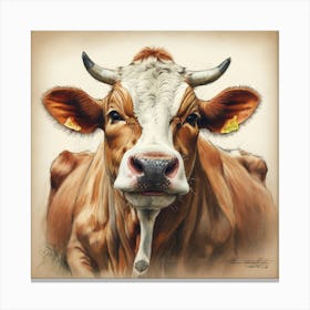 Cow Portrait 7 Canvas Print