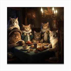 Cat'S Dinner Party Canvas Print
