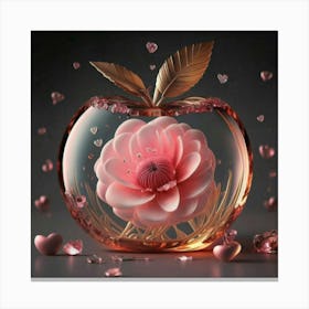 Apple In A Glass Bowl Canvas Print