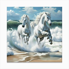 Neptune's horses Canvas Print