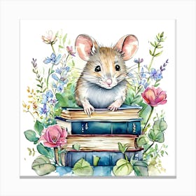 Mouse On Books 2 Canvas Print