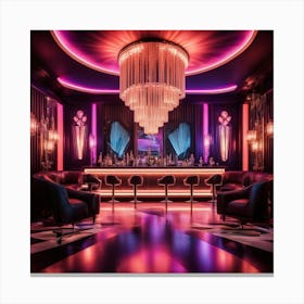 Bar With A Chandelier Canvas Print