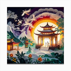 Chinese Paper Art 3 Canvas Print
