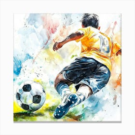 Soccer Player Kicking The Ball 11 Canvas Print