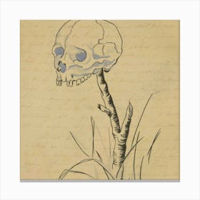 Skull On A Stalk Canvas Print