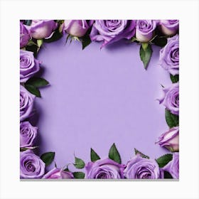Purple Roses Frame 5 Canvas Print