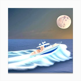 Boat On The Ocean 3 Canvas Print