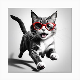 Cat With Glasses 1 Canvas Print