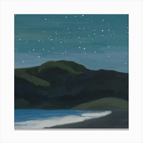 A Starry Night At The Beach Landscape Canvas Print