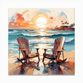 Modern Beachscapes Creative Coastal Art Canvas Print