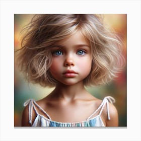 Little Girl With Blue Eyes 1 Canvas Print